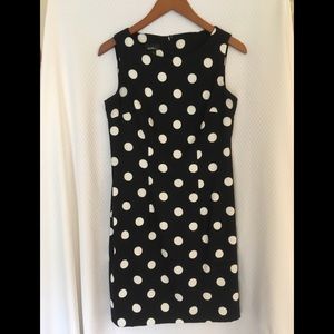 Classic navy polka dot dress